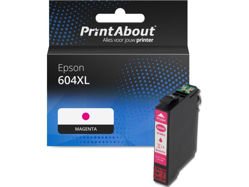 PrintAbout Inktcartridge 604XL (C13T10H34010) Magenta Hoge capaciteit geschikt voor Epson