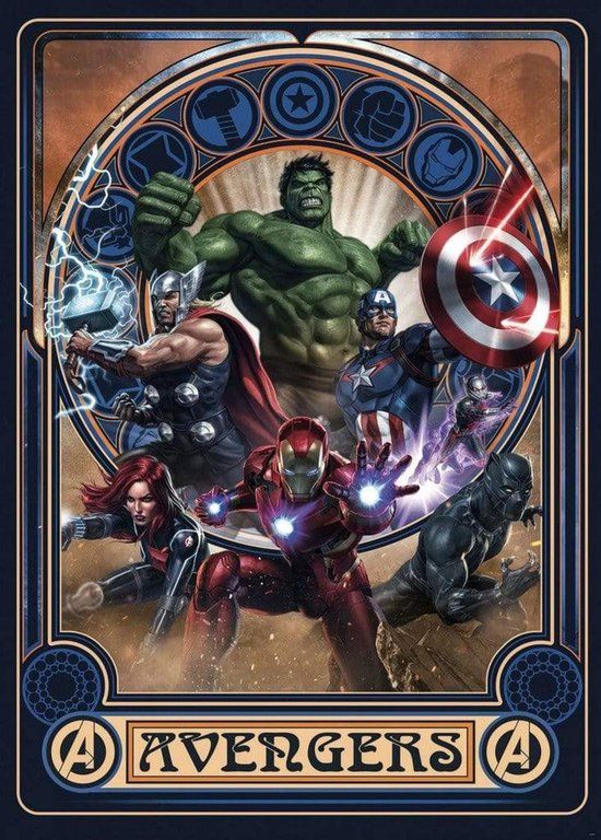 KOMAR Avengers Ornament Vlies Fotobehang 200x280cm 4-banen