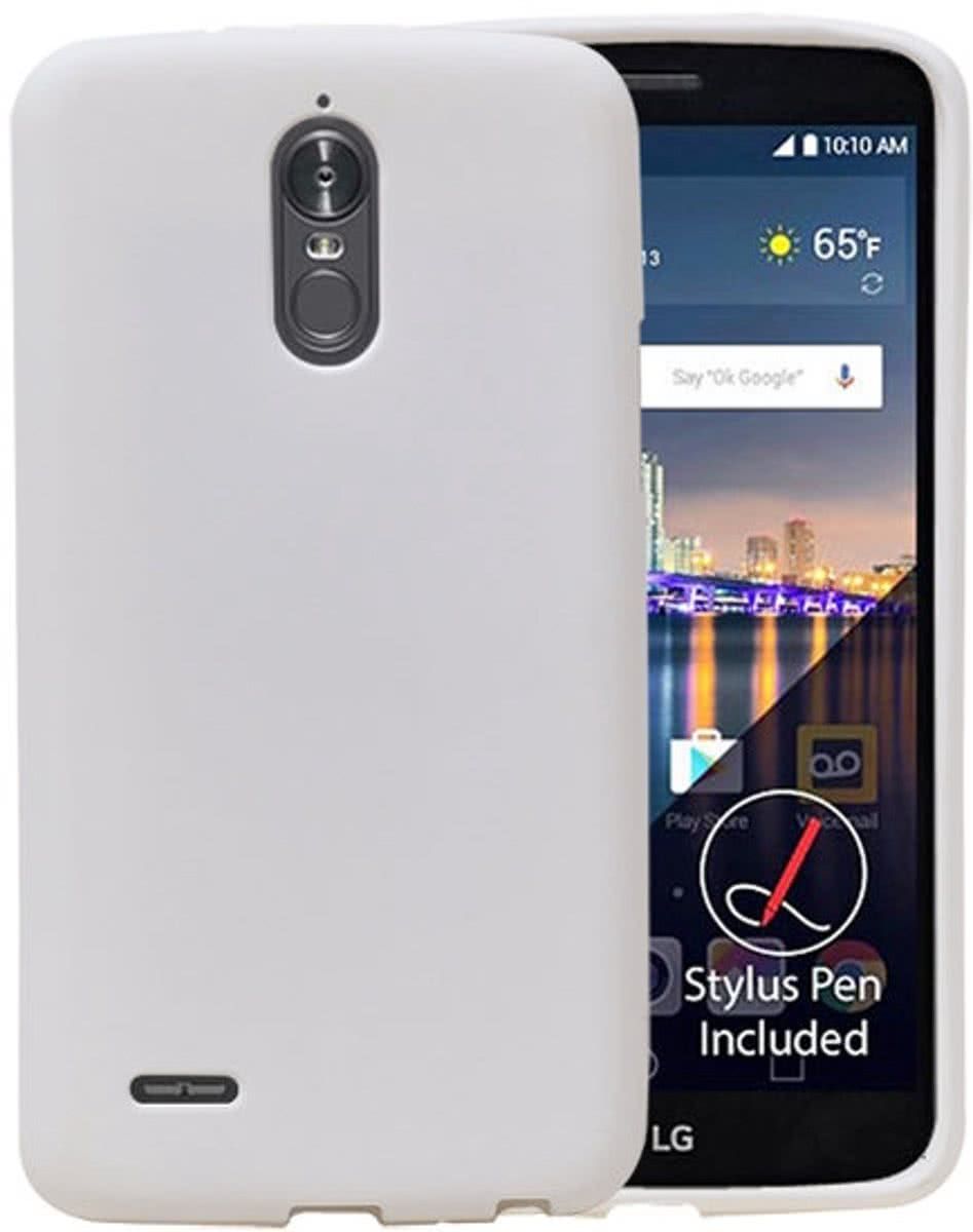 Best Cases .nl Wit Zand TPU back case cover hoesje voor LG Stylus 3 / K10 Pro