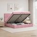 Prolenta Maison Exclusive Lit Ottoman exclusif avec matelas et tête de lit rose, dimensions 200 x 200 cm, revêtement en velours