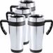 Carson 10x Roestvrijstalen thermo bekers zwart 500 ml - RVS warmhoudbekers