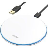 Phonillico Samsung Witte inductielader Compatibel voor Samsung Galaxy NOTE 9 / NOTE 8 / S10 PLUS / S10 / S9 PLUS / S9 / S8 PLUS / S8 / S7 EDGE / S7 / S6 EDGE PLUS / S6 EDGE / S6 / Snel draadloos opladen Qi Wireless System Power