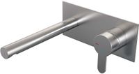Brauer Brushed Edition Inbouw Wastafelmengkraan met Rechte Uitloop en Afdekplaat Model D1 RVS Geborsteld PVD