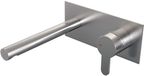 Brauer Brushed Edition Inbouw Wastafelmengkraan met Rechte Uitloop en Afdekplaat Model D1 RVS Geborsteld PVD
