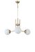 Opviq Elegante metalen kroonluchter met glazen kap, diameter 65 cm, hoogte 70 cm, E27-fitting, max. 40 W, witte en gouden afwerking, perfect voor moderne interieurs