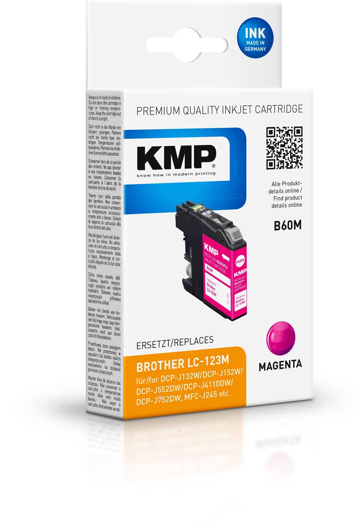 KMP B60M - Inktcartridge - Magenta - 600 pagina's - Compatibel met Brother