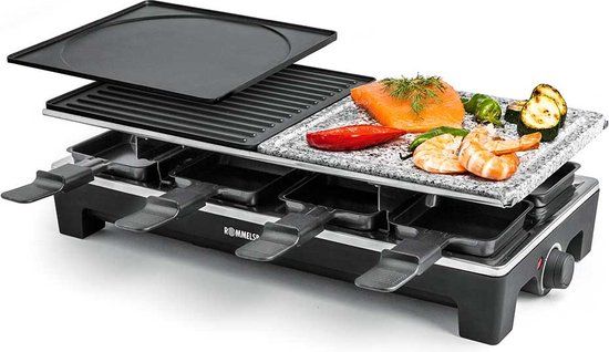 Rommelsbacher RCS 1350 Raclette - 8 Personen - 1350W - Zwart/RVS