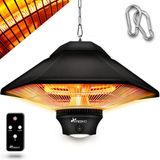 Tresko Chauffage de plafond noir 1200W avec télécommande