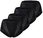 Sloggi Dames Chic Maxi Brief Pack van 4, Zwart, 46