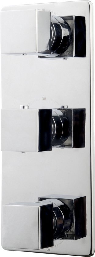 Praya Rombo afbouwdeel thermostatisch 3 weg chroom 29.2521