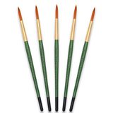 Tristar Serie 104 ronde kwast nr. 18 Taklon, groene handgreep, 5 stuks