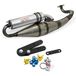 LeoVince HAND MADE TT uitlaatsysteem met ABE 2T voor Keeway RY6 50 | Einddemper aluminium zilver, E-keurmerk, vrijgesteld van registratie, OEM 7404 compatibel met Explorer Race GT 50 vanaf 2010