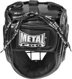 Metal Boxe Bokshelm met metalen rooster, zwart, maat L