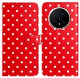 Selected by GSMpunt.nl Hoesje Geschikt voor Honor Magic 8 Pro | Polka Dot Wallet Book Case | Portemonnee Hoesje | 3 Pasjes | Magneetsluiting | Stand Functie | Rood