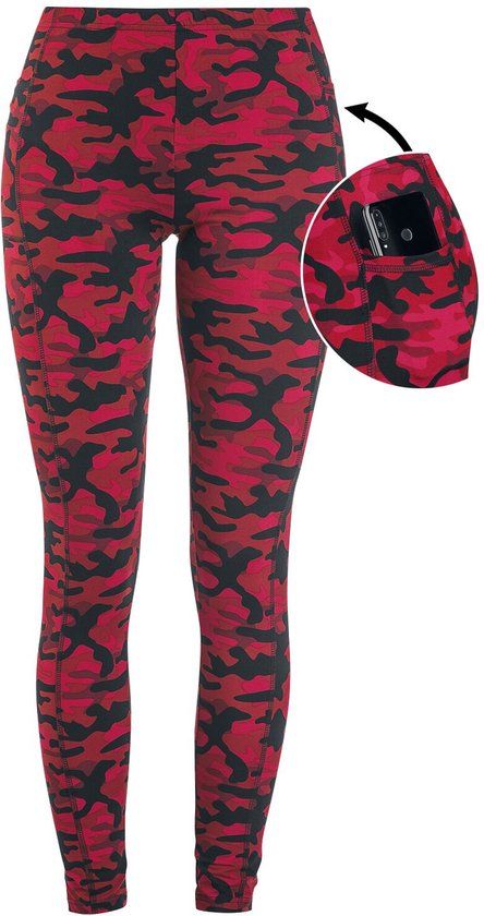 Rock Rebel by EMP Rode camo legging met steekzakken - Dames - XL