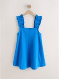 Next - Dames - Mini-jurkje van jersey met borduursels en ruches aan de bandjes - Blauw