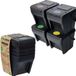 Holland Connections Poubelle 4 compartiments système de tri des déchets 100 l - 4 x 25 l vert trieur séparateur de déchets