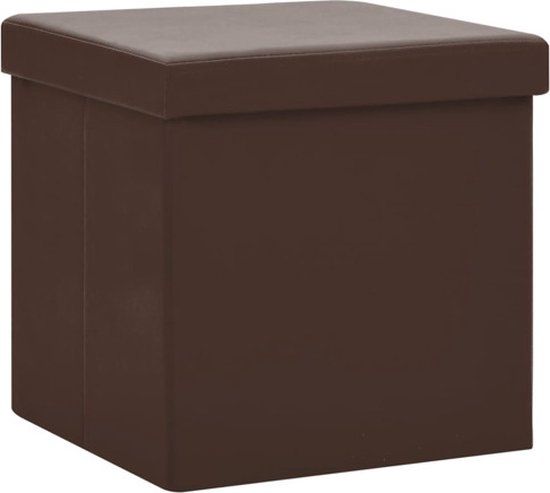 vidaXL Opbergkruk inklapbaar PVC bruin