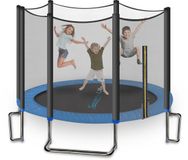 SereneLife Trampoline met Veiligheidsnet, Roestbestendige Coating, Trampoline Buiten Recreatief Achtertuin, 3.25m, Blauw