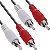 InLine Tulp stereo audio kabel - zwart - 1 meter