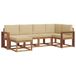 vidaXL Ensemble de canapés d'extérieur 6 pièces Naturel et Beige