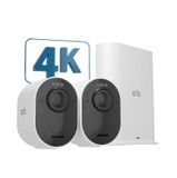 Arlo Ultra 2 - Draadloze IP-beveiligingscamera - 4K - Buiten & Binnen - 2 stuks - Wit/Zwart