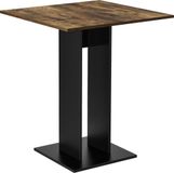 en.casa Eettafel Lindesnes vierkant 65x65x78 walnootkleurig en zwart