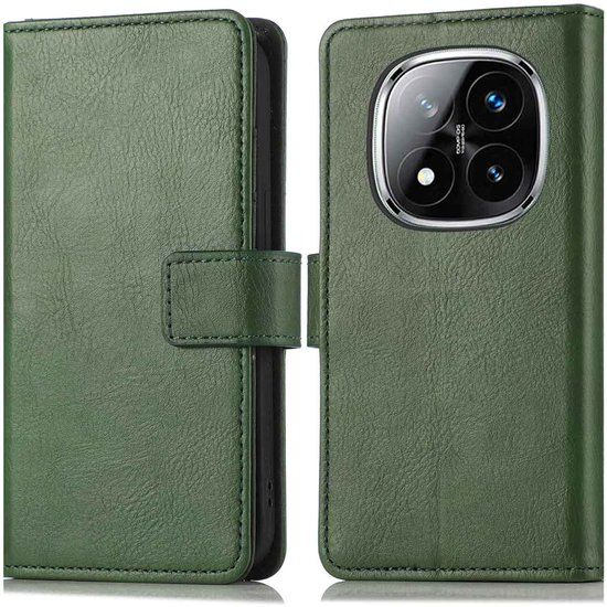 imoshion Hoesje - Geschikt voor Xiaomi Redmi Note 14 Pro Plus 5G - Luxe Bookcase - Groen