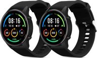 kwmobile 2x horlogebandjes geschikt voor Xiaomi Watch S4/S4 Sport/S3/S2/Watch S1 Active/Redmi Watch 5 Active bandje - Smartwatch bandjes van TPU - Activity tracker horloge band in zwart / zwart