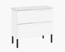 3xE living Armoire de salle de bain, modèle sur pied, 80 cm de large, blanc/marbre Bianco