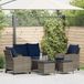 Maison Exclusive - Ensemble de jardin pour 6 personnes avec coussins, gris, en polyrotin