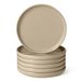 Amazon Basics Saladeborden van Geglazuurd Aardewerk, 6-delige Set, 21,1cm (8,3in), Magnetron- en Vaatwasbestendig, Linnengrijs