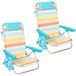 AKTIVE Set van 2 klapstoelen, aluminium, 5 posities, met kussens en tassen, 48 x 47 x 74 cm, meerkleurig textiel, rugzakgrepen, model Santorini (85508)