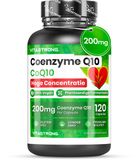 Co-enzym Vitastrong Co-enzym Q10 – Hooggedoseerd Supplement voor Energie, Celstofwisseling & Hartgezondheid – Antioxidant Ondersteuning, Glutenvrij & Lactosevrij