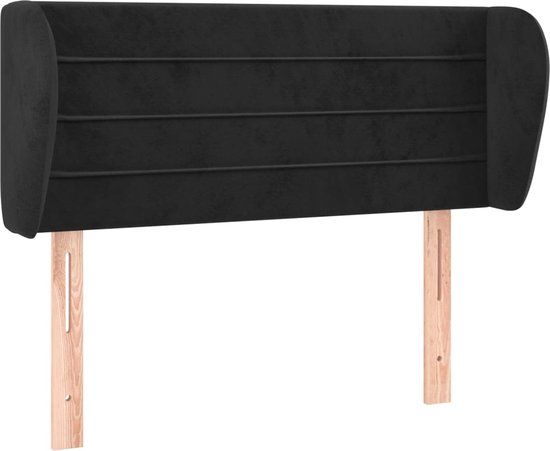 vidaXL Hoofdbord met randen 83x23x78/88 cm fluweel zwart