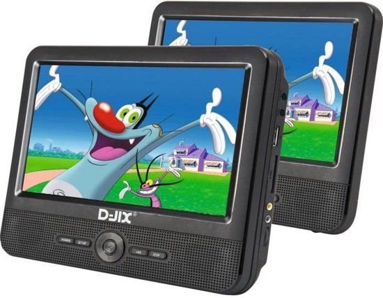 DJIX Logicom DJIX PVS 906-50SM Draagbare DVD-speler Auto met Hoofdsteun - 2x 9" Scherm - Zwart