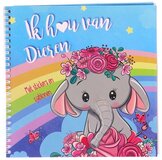 Kleurboek Ik Hou Van Dieren + Stickers En Sjablonen - Meisjes - 3-8 jaar