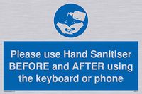 Gebruik Hand Sanitiser voor en na het gebruik van het toetsenbord of de telefoon