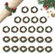 Merkloos 24 stuks set kerst servetringen houder met rode bessen