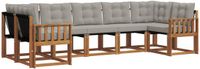vidaXL - Acacia Houten Loungeset - Hoek Loungeset - 7-Zits - Naturel en Lichtgrijs