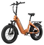 F6 Boost Vélo électrique - 50 cm Fatbike - 48 V 18 Ah, batterie amovible - Moteur arrière 250W - Capteur de couple 70 Nm - Freins à disque hydrauliques - Orange Cosmique