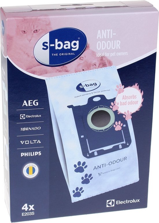 Electrolux E203S S-bag long performance Anti-odour: 4 zakken