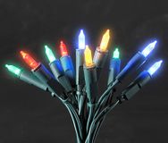 Konstsmide 6302-500 Mini-lichtsnoer, 35 leds, meerkleurig, retro design, groene kabel, 230 V