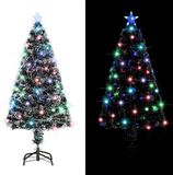 vidaXL Voorverlichte kerstboom met standaard en LED 120 cm glasvezel