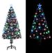 vidaXL Sapin de Noël pré-éclairé avec support et LED 120 cm fibre de verre