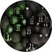 Decoris Kerstballen 60 stuks - Donkergroen/Zwart - 4-5-6 cm - Kunststof