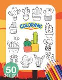 Coloring Book: Cute Cactus Coloring Book for Kids Ages 4-6