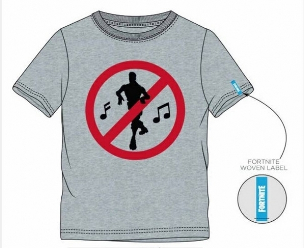 Hole in the Wall fortnite - no dancing sign grey kids t-shirt