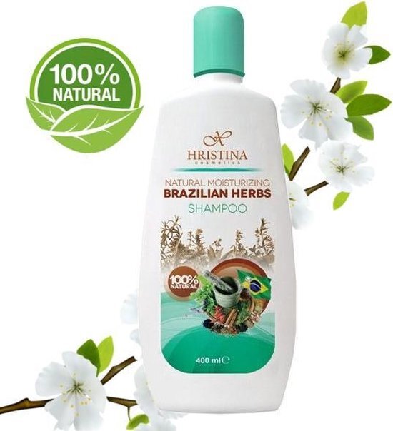 Hristina 100% Natuurlijke Vochtinbrengende Brazilian Kruiden Haarshampoo *Gecertificeerd* - 400ml