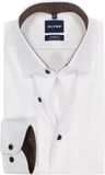 OLYMP 24/7 Luxor comfort fit overhemd - twill - wit - Strijkvriendelijk - Boordmaat: 41 (EU maat: L)
